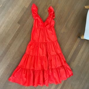J. Crew Orange Taffeta Maxi Dress NEW!